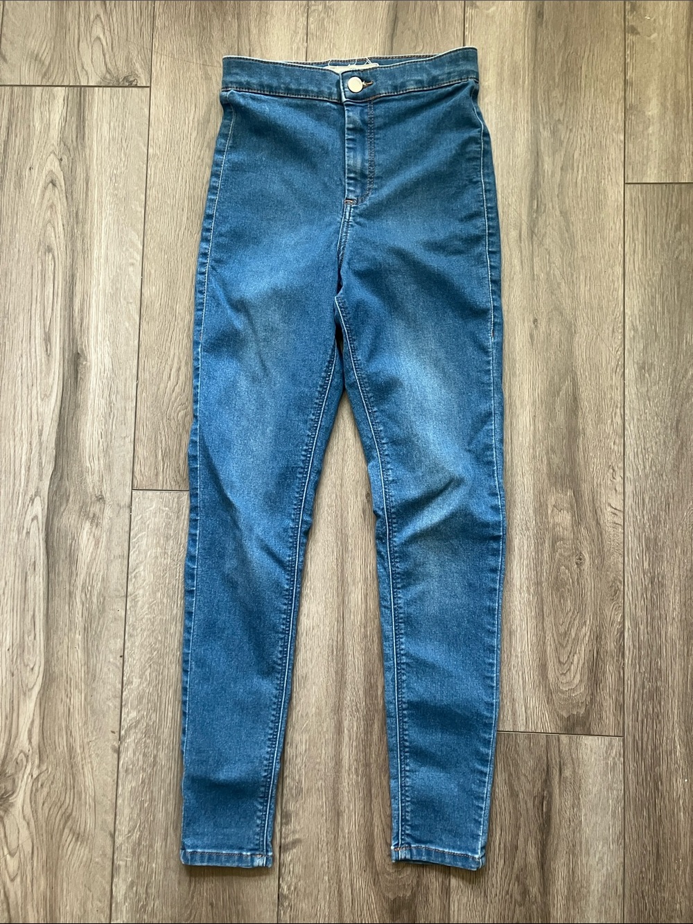 Topshop MOTO Joni High Waisted Skinny Jeans Blue Medium Wash Stretch Women’s 26